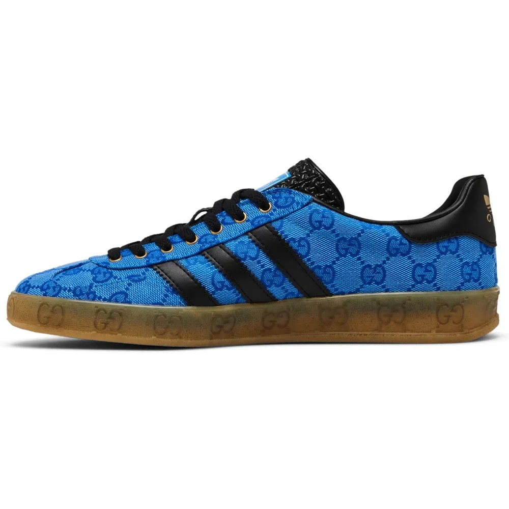 ADIDAS x GUCCI GAZELLE BLUE MEN'S DESIGNER SHOES - MADE IN ITALY SZ 10 44